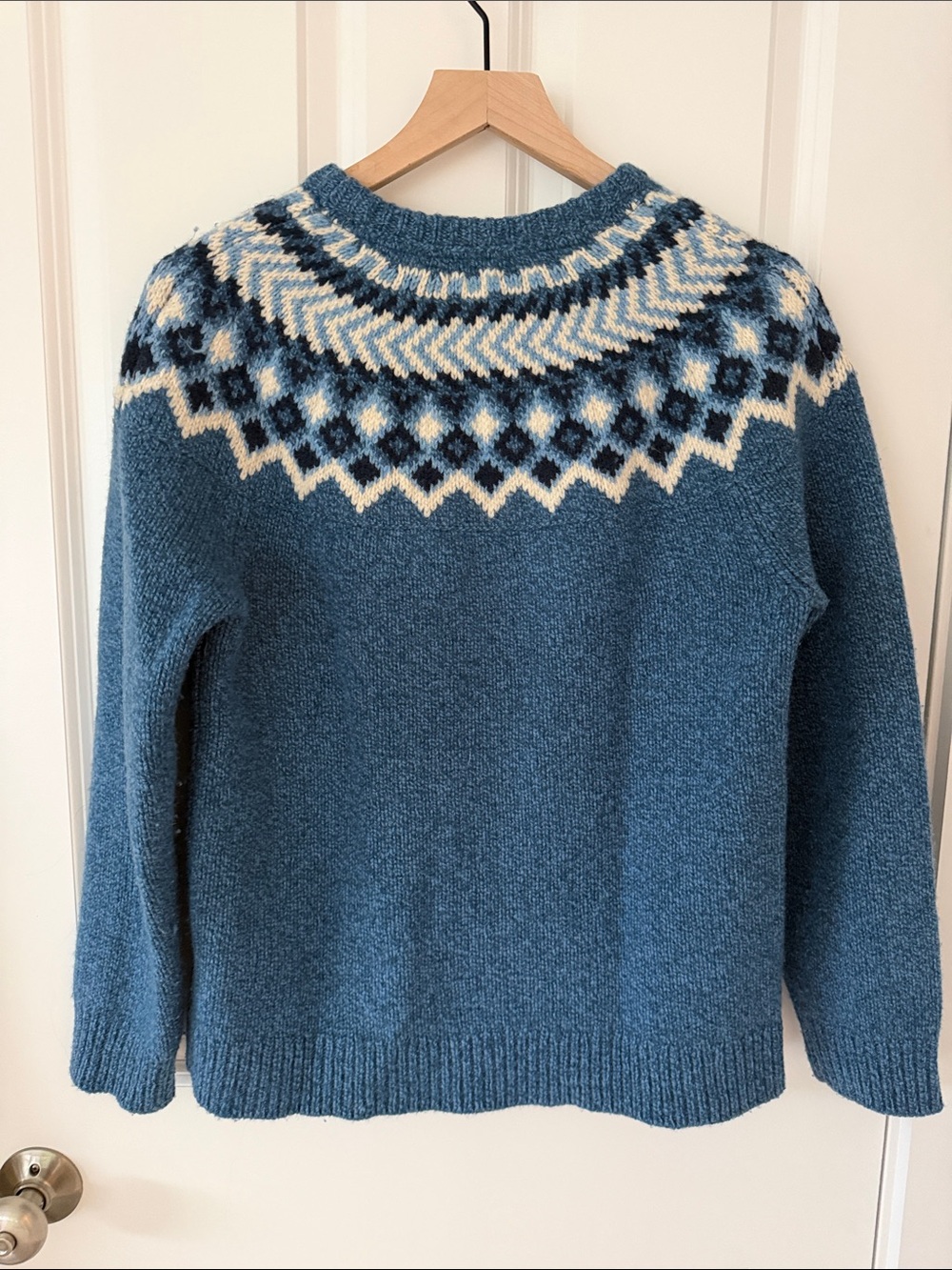 L.L.Bean Classic Ragg Wool Crewneck Sweater- Vintage Indigo - Picture 4 of 4